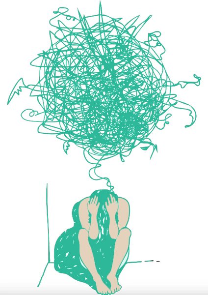 Silueta humana mostrando s&iacute;ntomas f&iacute;sicos y emocionales del trauma