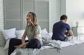 Distant couple at home