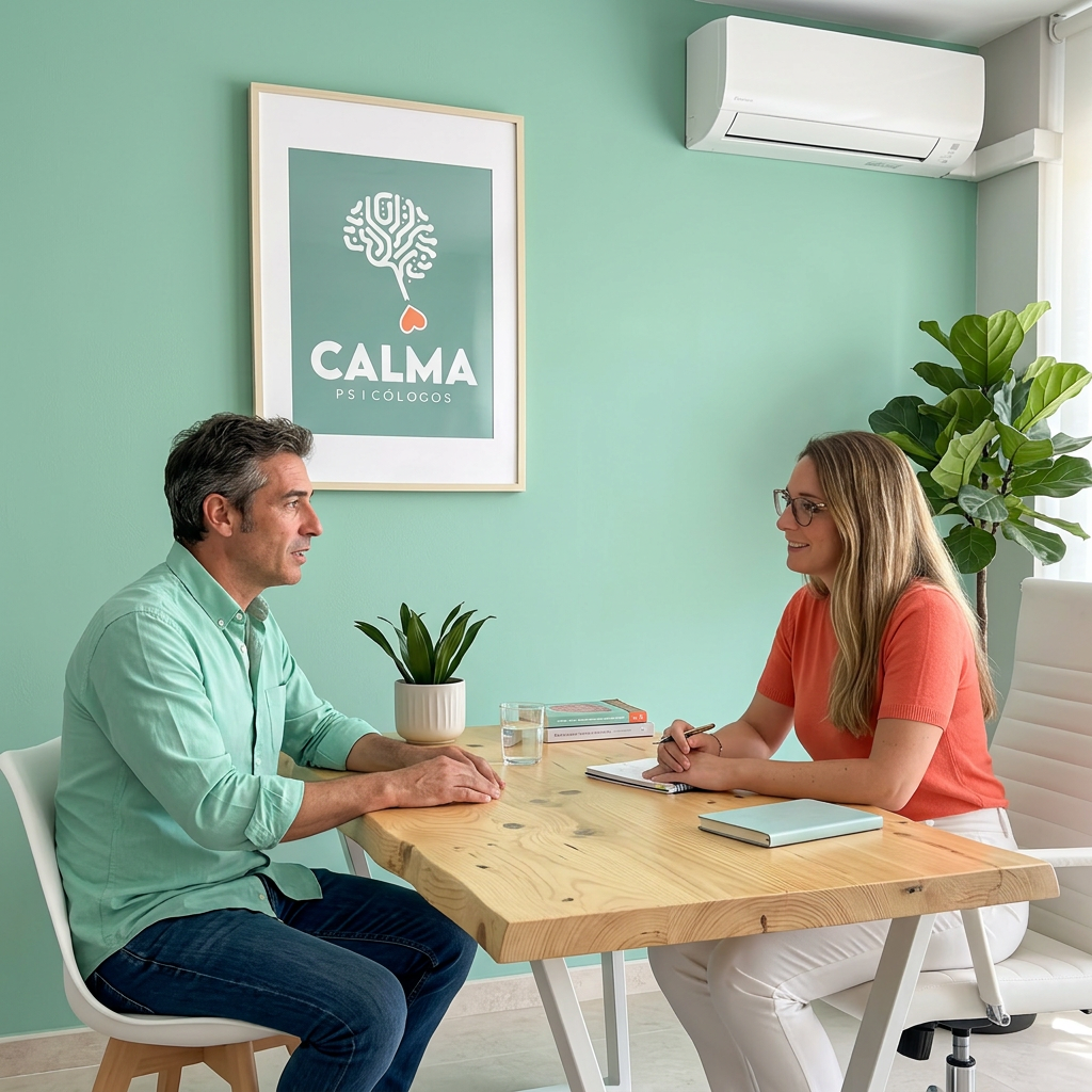 Man attending a psychologist for the first time to improve his emotional state